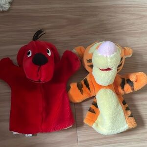 Tigger and Clifford the Big Red Dog Cartoon Puppets